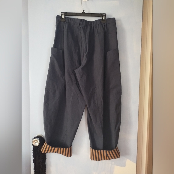 Alembika Black Stretch Cotton Barrel Leh Cargo Pocket Pants 2 M - Picture 4 of 7